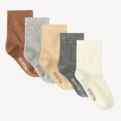 Lot de 5 paires de chaussettes normales unis pour bébé garçon