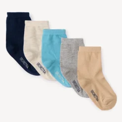 Lot de 5 paires de chaussettes normales unis pour bébé garçon