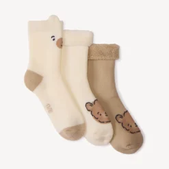 Lot de 3 paires de chaussettes oursons pour bébé