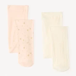 Lot de 2 paires de collants fins avec papillons pour bébé fille