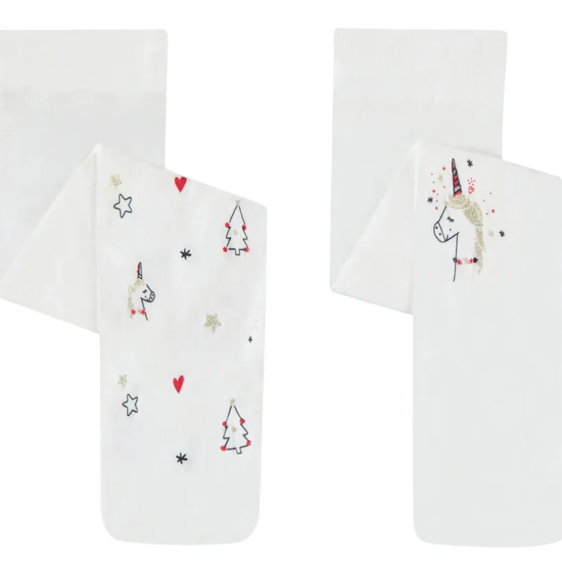 Lot de 2 paires de collants fins de Noël pour bébé fille