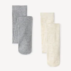 Lot de 2 paires de collants unis et épais pour bébé fille