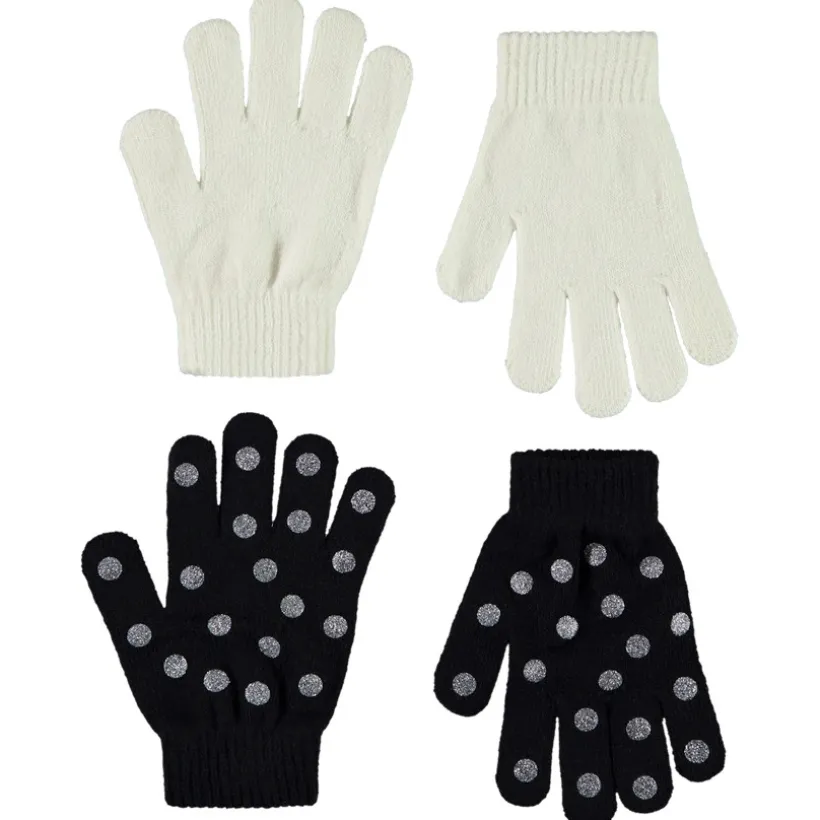 Lot de 2 paires de gants en tricot avec détails pailletés pour fille