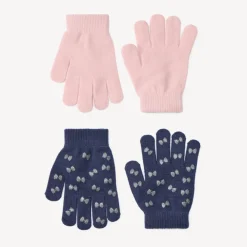 Lot de 2 paires de gants en tricot avec détails pailletés pour fille