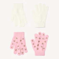 Lot de 2 paires de gants pour fille
