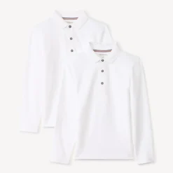 Lot de 2 polos manches longues unis pour garçon