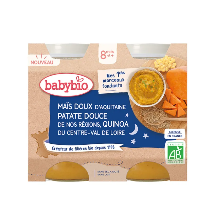 Lot de 2 pots de maïs/patate douce/quinoa 200g