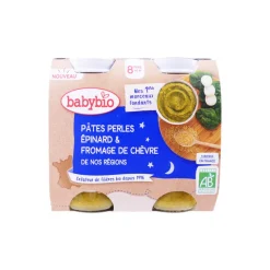 Lot de 2 pots de pâtes/épinards, fromage de chèvre 200g