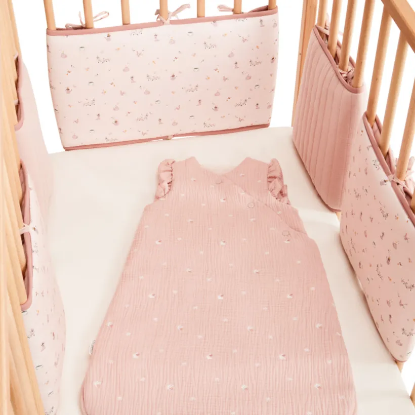Lot de 5 protèges barreaux modulables Promenade Bucolique rose
