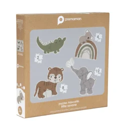 Lot de 4 puzzles évolutifs de 2 à 12 pièces Animaux