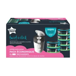 Lot de 6 recharges pour poubelle à couches Twist & Click