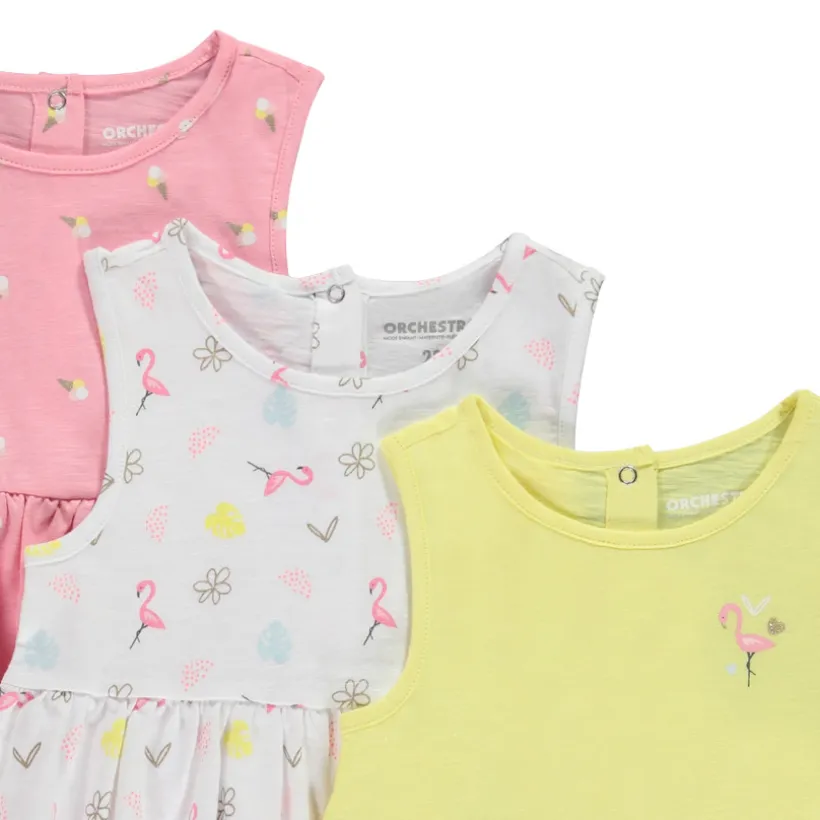 Lot de 3 robes débardeurs fantaisie pour bébé fille