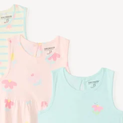 Lot de 3 robes débardeurs motifs fleuris pour bébé fille
