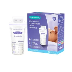 Lot de 50 sachets de conservation du lait maternel pré-stérilisés 180 ml