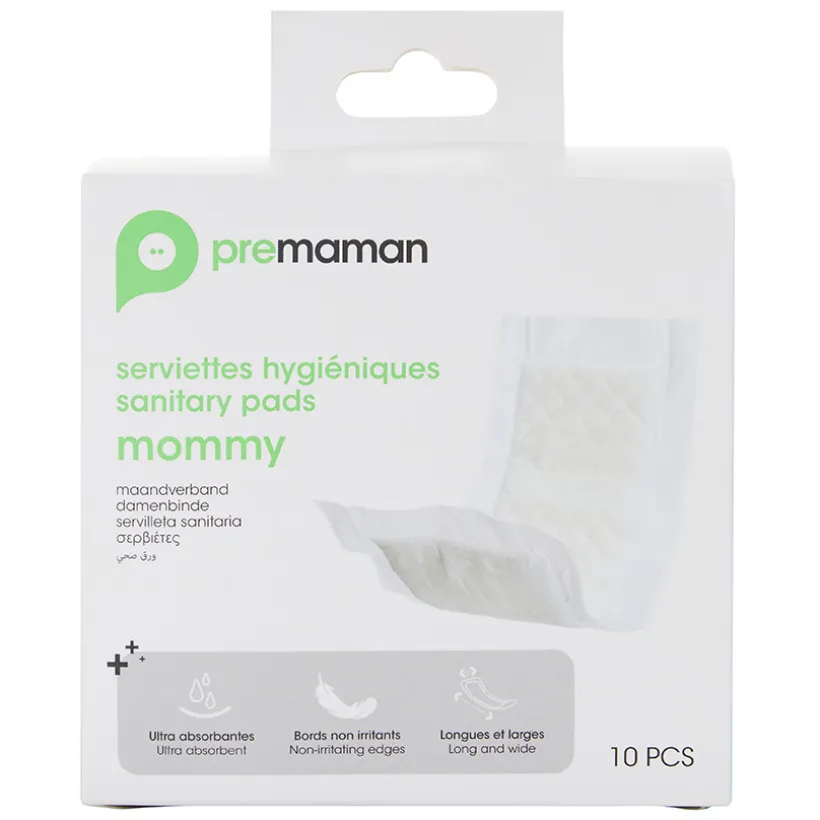 Lot de 10 serviettes hygiéniques post-accouchement Mommy