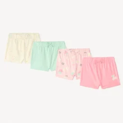 Lot de 4 shorts en jersey fantaisie pour bébé fille