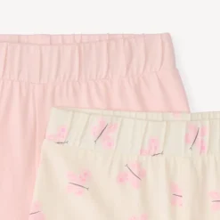 Lot de 2 shorts en jersey uni et imprimé fantaisie pour bébé fille