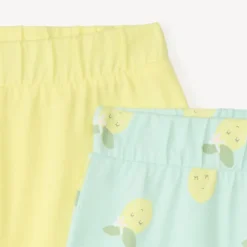 Lot de 2 shorts en jersey uni et imprimé fantaisie pour bébé fille