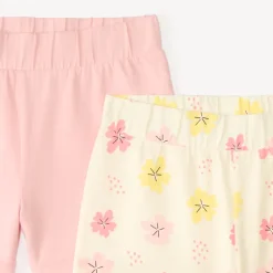 Lot de 2 shorts en jersey uni + imprimé fantaisie pour fille