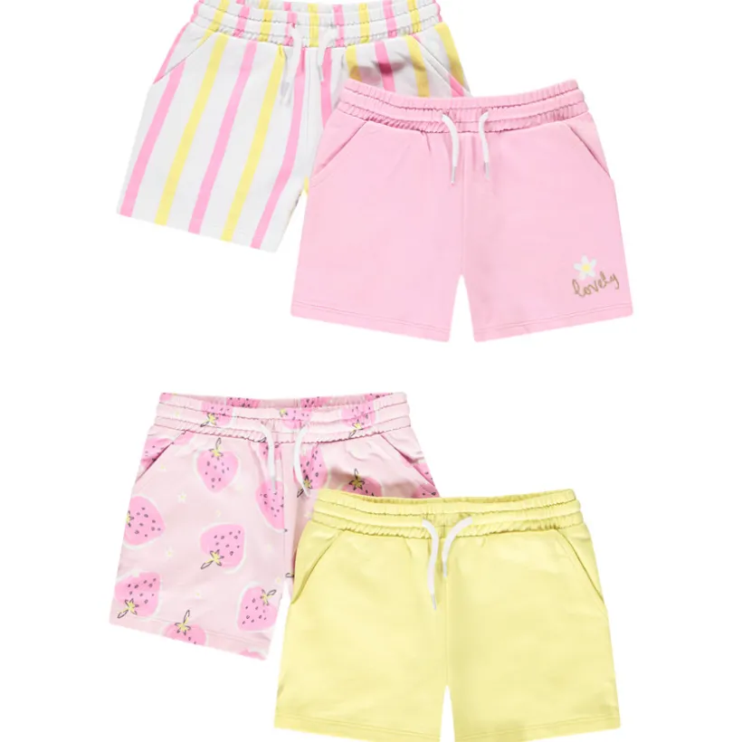 Lot de 4 shorts fantaisie en molleton pour fille