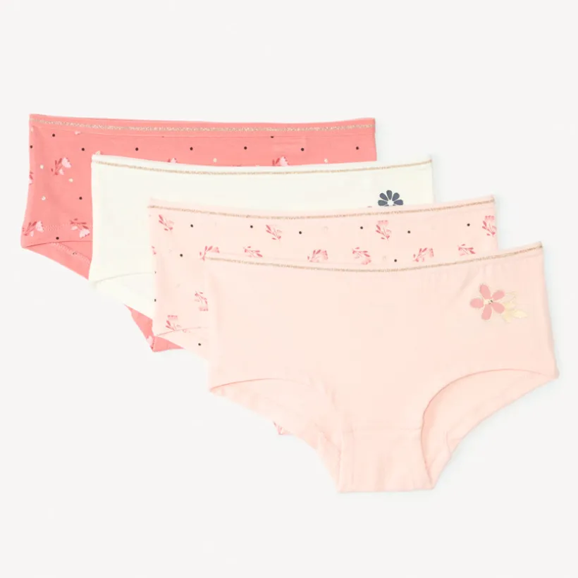 Lot de 4 shortys fantaisies pour fille