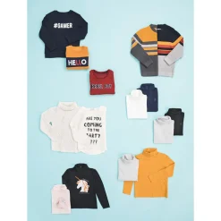 Lot de 2 sous-pulls col roulé pour enfant garçon