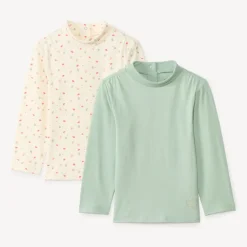 Lot de 2 sous-pulls à col roulé pour bébé fille