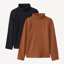 Lot de 2 sous-pulls à col roulé unis avec puff print pour garçon