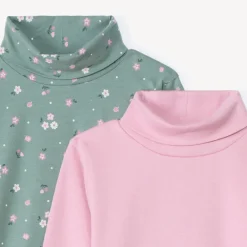 Lot de 2 sous-pulls cols roulés pour fille