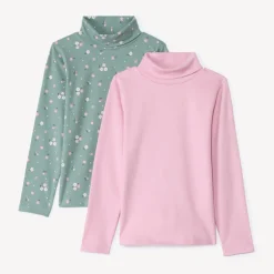 Lot de 2 sous-pulls cols roulés pour fille