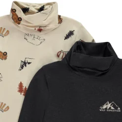 Lot de 2 sous-pulls fantaisie à col roulé pour garçon