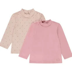 Lot de 2 sous-pulls fantaisie col cheminée pour bébé fille