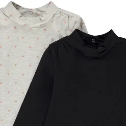Lot de 2 sous-pulls fantaisie col cheminée pour bébé fille