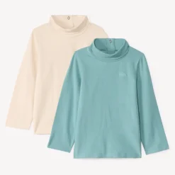 Lot de 2 sous-pulls unis à col roulé pour bébé garçon