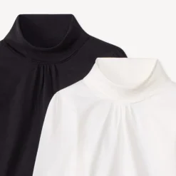 Lot de 2 sous-pulls unis à col roulé pour fille