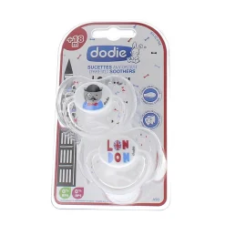 Lot de 2 sucettes anatomiques en silicone +18 mois - London