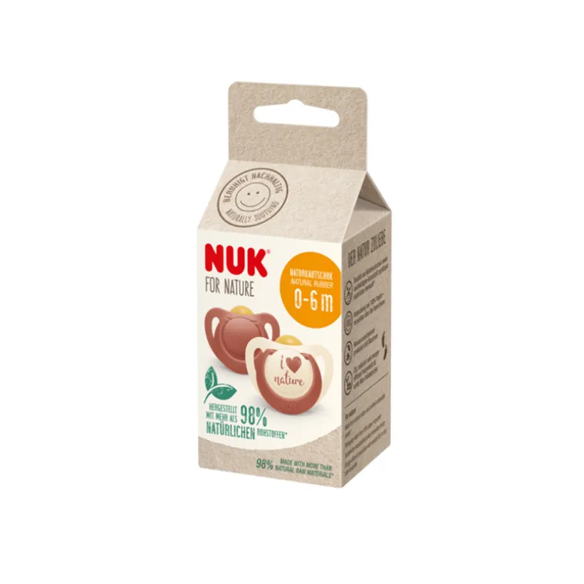 Lot de 2 sucettes caoutchouc For Nature 0-6M terracotta