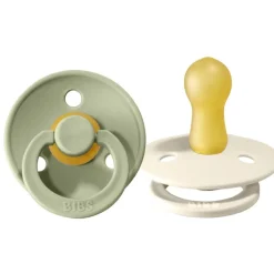 Lot de 2 sucettes Colour T2 6-18 mois en latex - Ivory/Sage