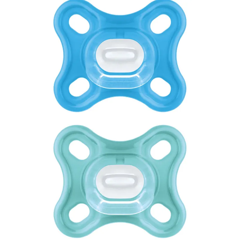 Lot de 2 sucettes Comfort naissance en silicone - Bleu