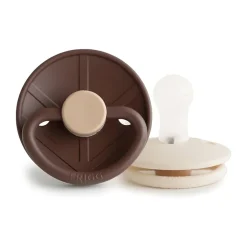 Lot de 2 sucettes en silicone Little Viking T1 cocoa/cream
