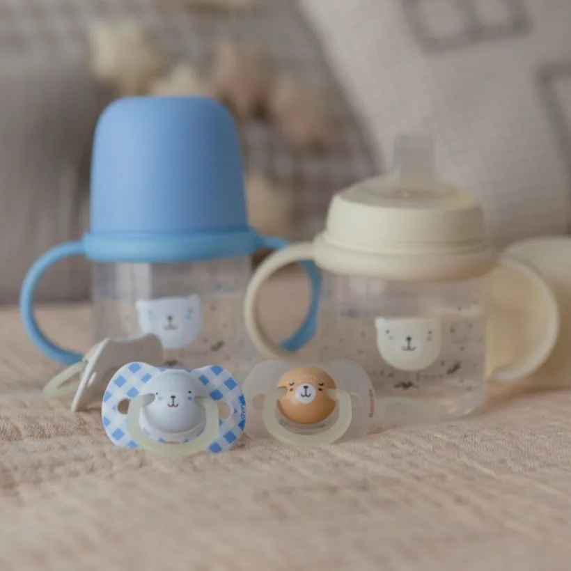 Lot de 2 sucettes 0-6m Jour & Nuit Bleu