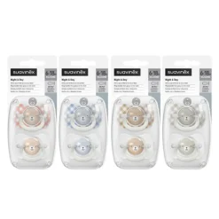 Lot de 2 sucettes 0-6m Jour & Nuit Bleu