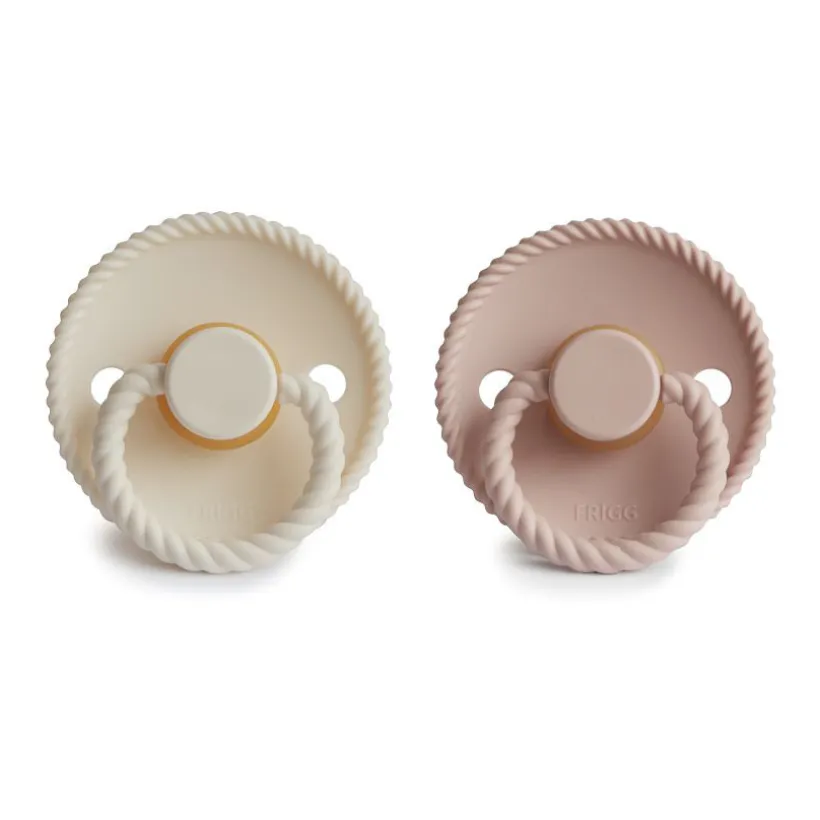 Lot de 2 sucettes Rope latex T1 - Blush/Cream