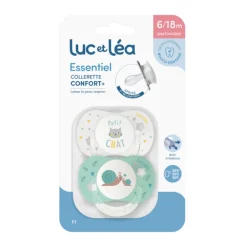 Lot de 2 sucettes silicone Essentiel 6-18M chat/escargots