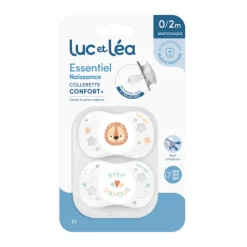 Lot de 2 sucettes silicone Essentiel Naissance 0-2M lion/bébé d'amour