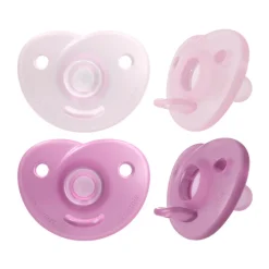 Lot de 2 sucettes silicone 0-6M Soothie rose