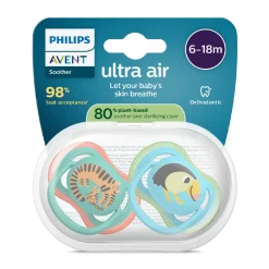 Lot de 2 sucettes silicone 6-18M Ultra Air décorées (lot aléatoire)