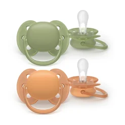 Lot de 2 sucettes silicone 18M+ Ultra Soft unies