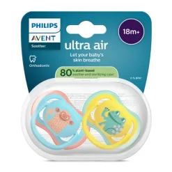 Lot de 2 sucettes silicone 18M+ Ultra Air décorées (lot aléatoire)