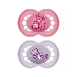 Lot de 2 sucettes silicone Original 18M+ nature (modèle aléatoire)